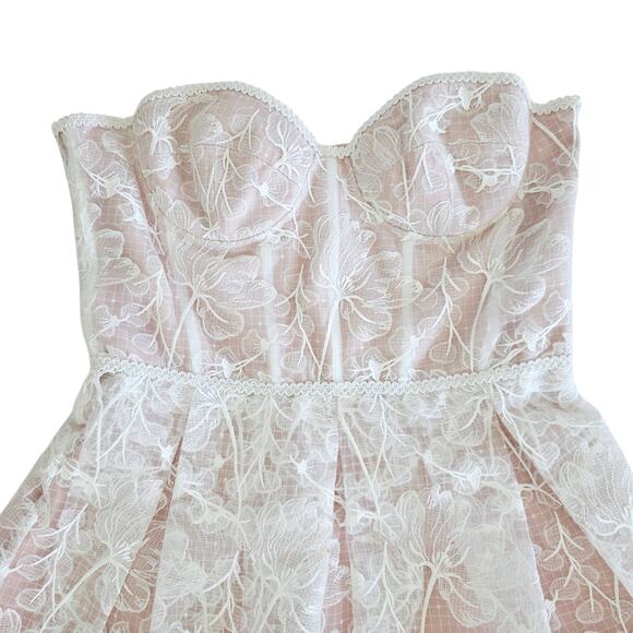 Nadine Merabi Olivia White Strapless Lace Corset Fit & Flare Dress 14 / XXL - Picture 5 of 9